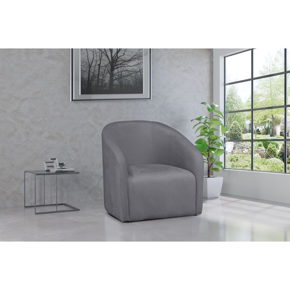 Kit 2 Poltronas Decorativa Julia Veludo Cinza - LM DECOR