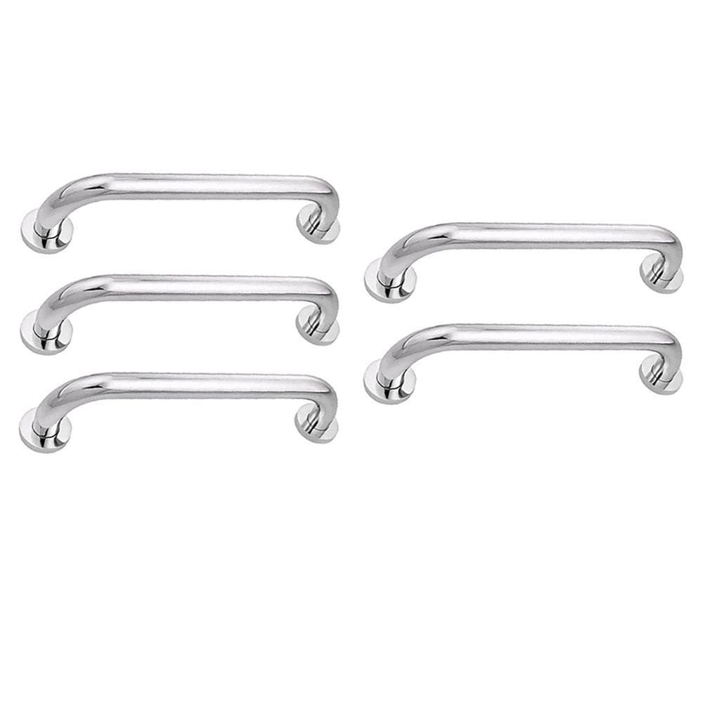 Alça de Apoio 30cm Barra Inox Kit 5 Unidades Idoso Acessibilidade Banheiro Box Cadeirante
