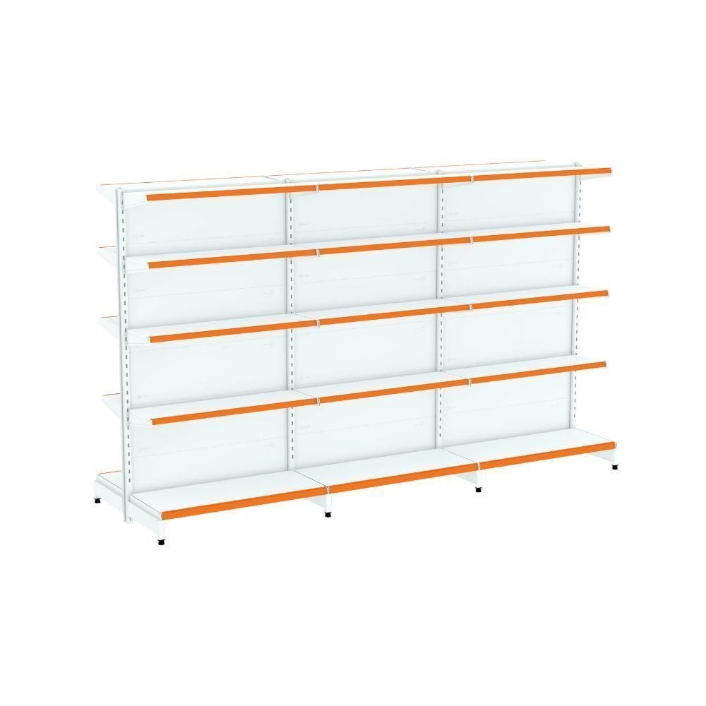 Kit 3 Módulos de Gôndolas Centro 1,70 FIT40 Branco Amapá