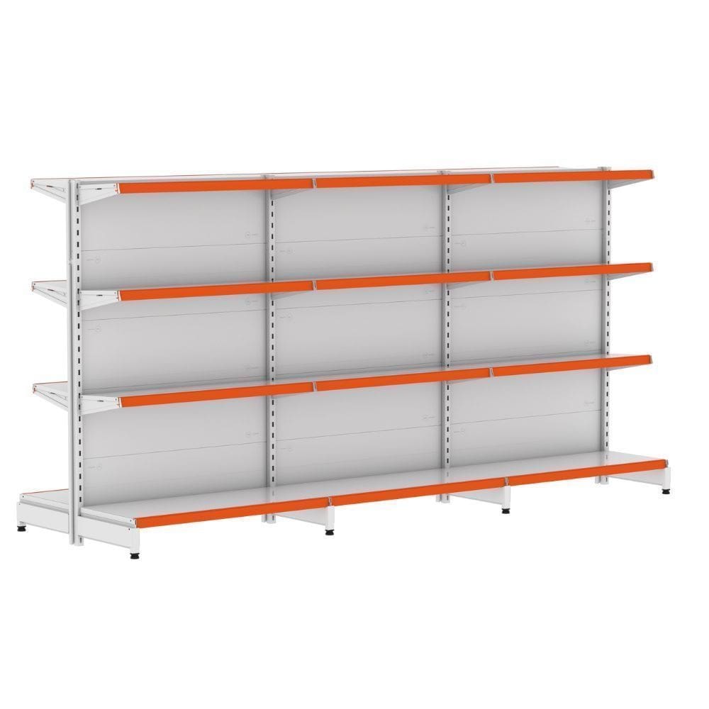 Kit 3 Módulos de Gôndolas Centro 1,37 FIT40 Branco Amapá