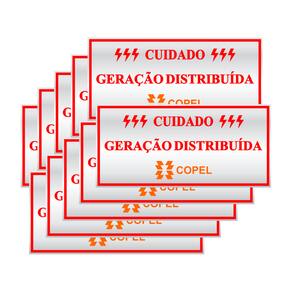 Placa em Alumínio Cuidado Geração Distribuída Copel 10 Unidades