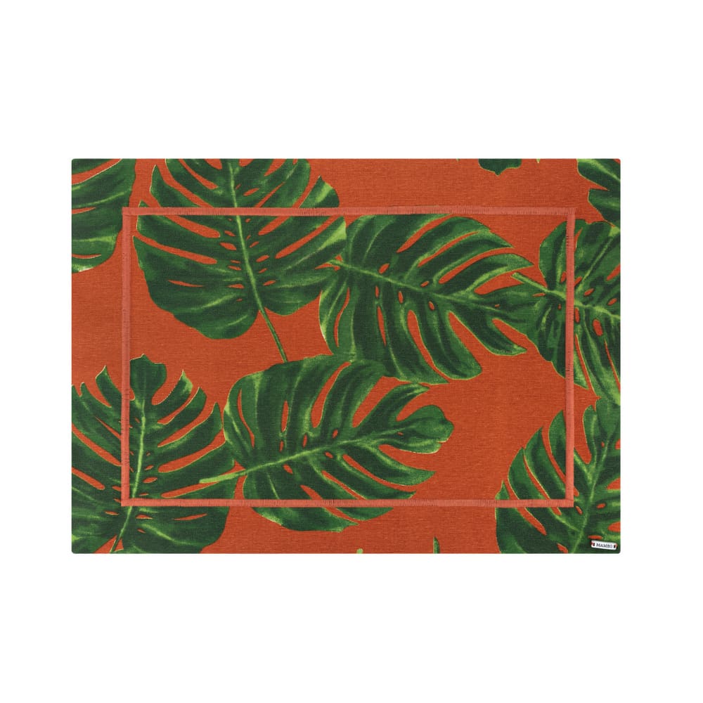 Lugar Americano Em Tecido Jacquard Contorno Bordado 50x36cm Mameg Costela de Adão