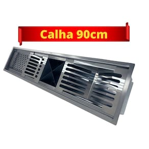 Calha Gourmet Canal Organizador Escorredor Inox