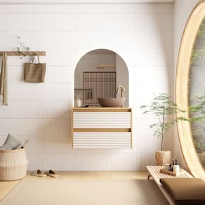 Gabinete para Banheiro em Madeira sem Cuba Osaka 80 Jequitiba/Offwhite