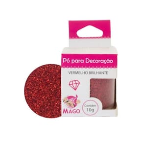Pó Para Decoração Comestível Mago Vermelho Brilhante 10gr