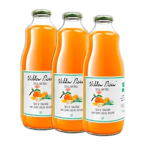 Kit 3X: Suco de Tangerina com Capim Cidreira Sem Açúcar Villa Piva 1L