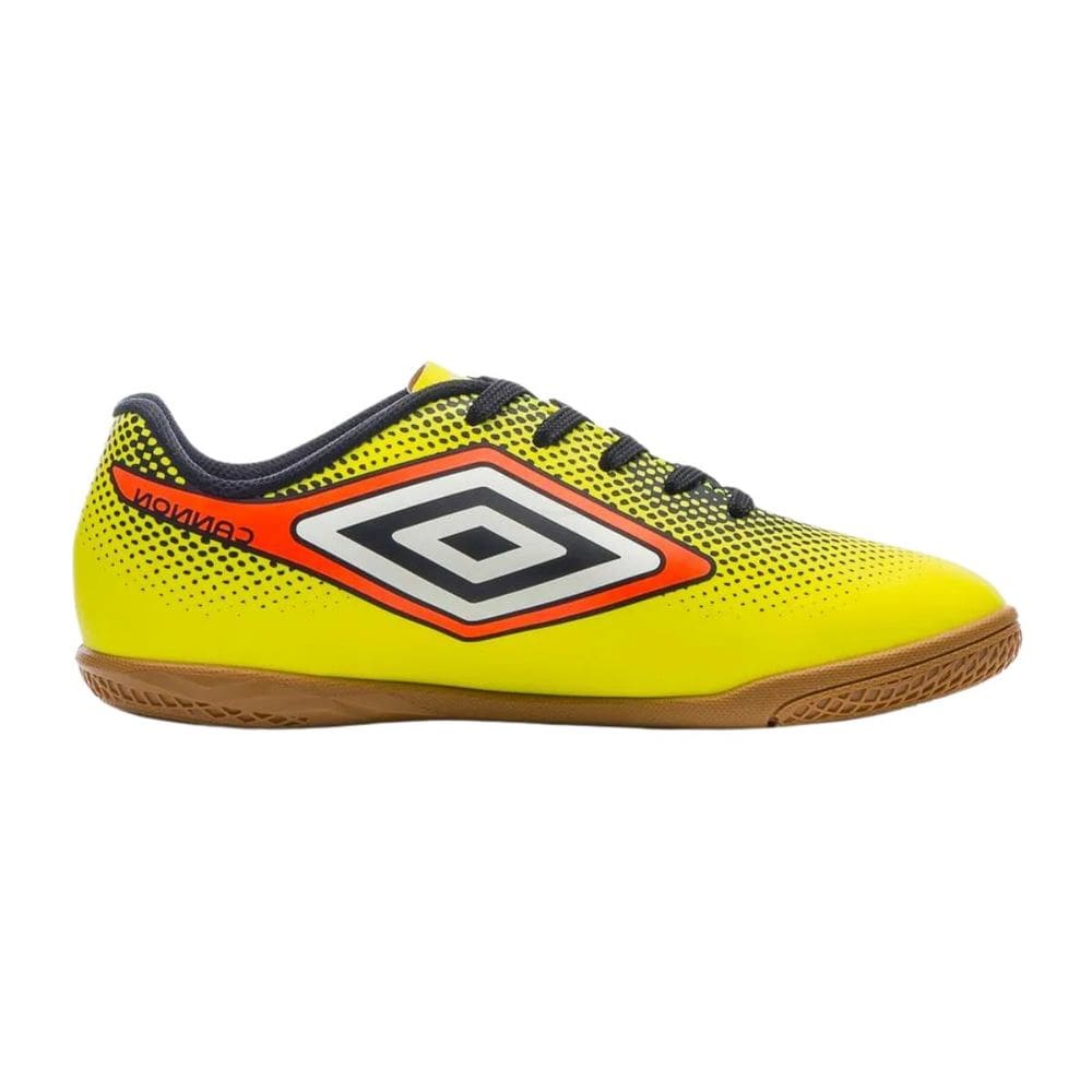 Chuteira Umbro Cannon Jr Futsal Infantil Amarelo Laranja