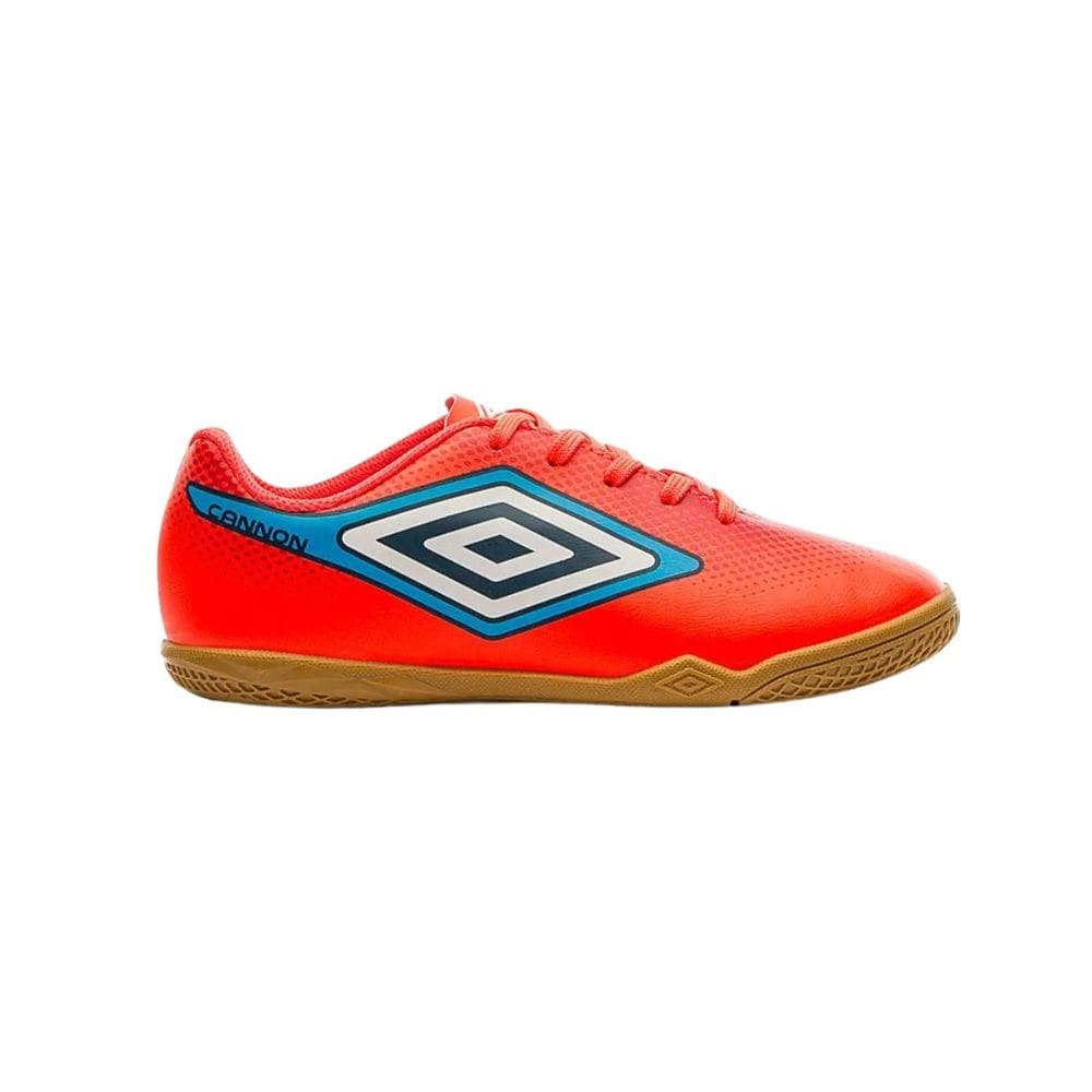 Chuteira Umbro Cannon Jr Infantil Laranja Azul