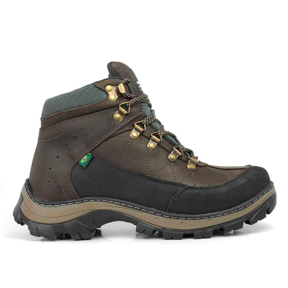 Coturno Adventure Masculino Couro Conforto Trilha
