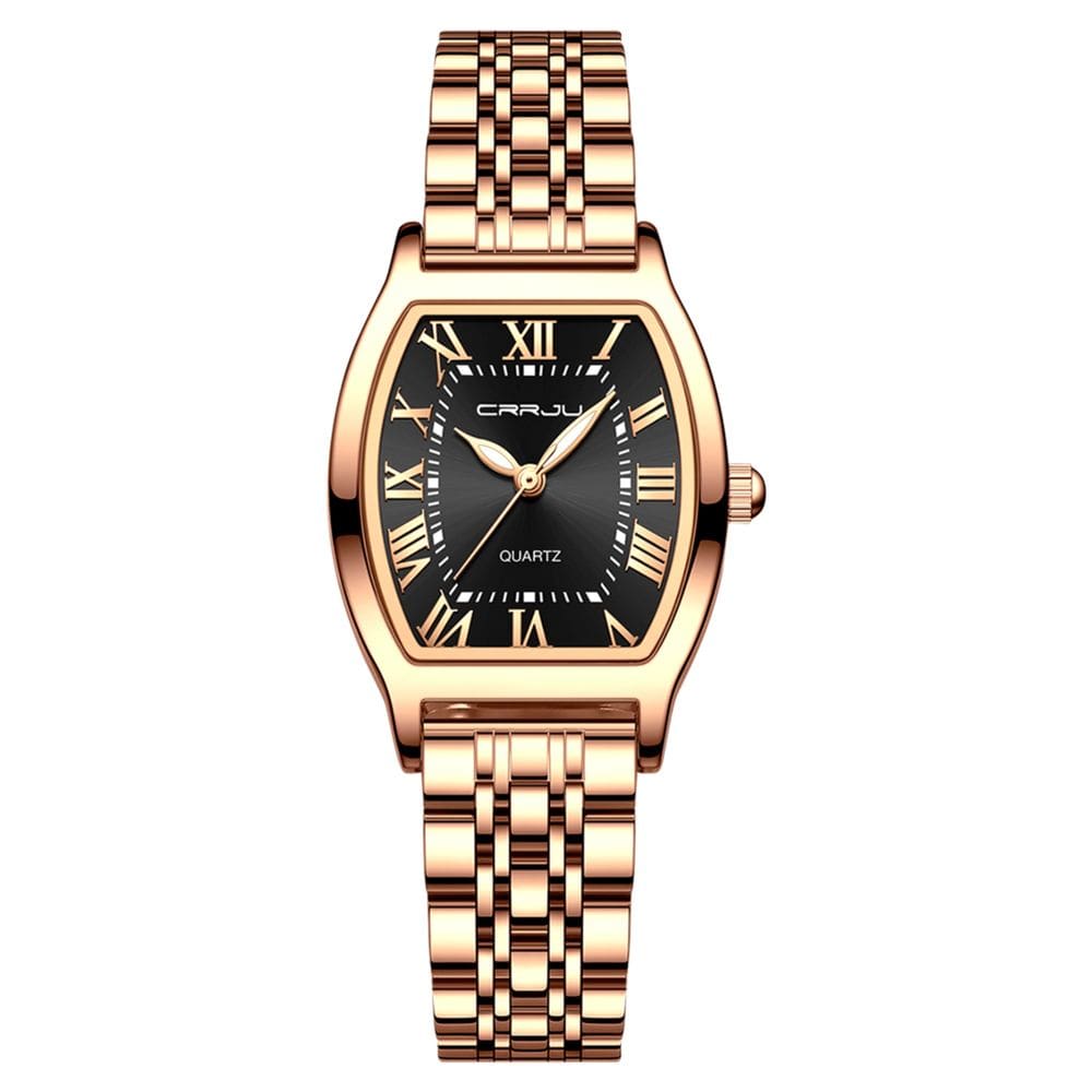 Relógio de Pulso Feminino Tonneau em Aço Inoxidavel  Impermeável Casual