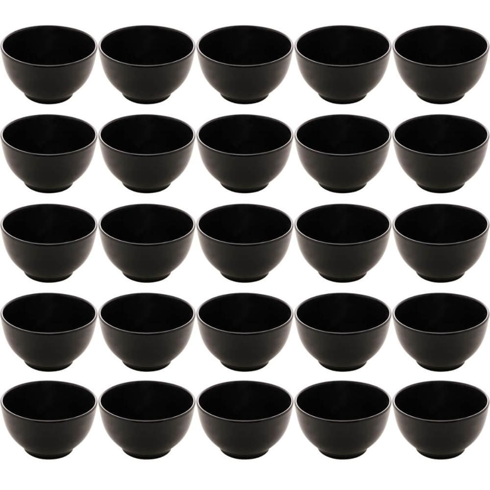 25 Cumbucas Bolws Cerâmica para Restaurantes 680ml Preto Lyor Tigelas Shimeji Açaí