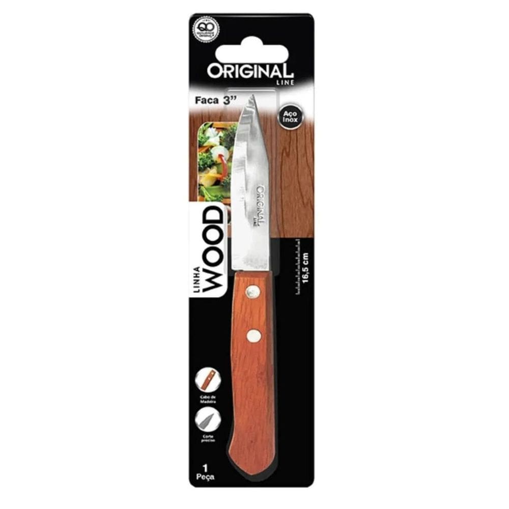Faca Em Aço Inox Wood 3` -  Line