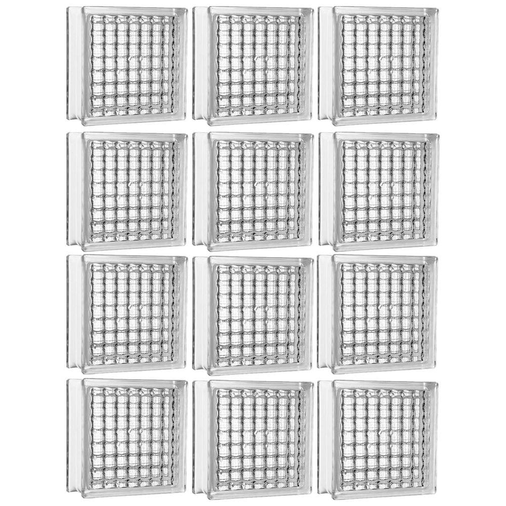 Kit 12 Tijolos Bloco De Vidro Crystal 19X19X8 Tradestar
