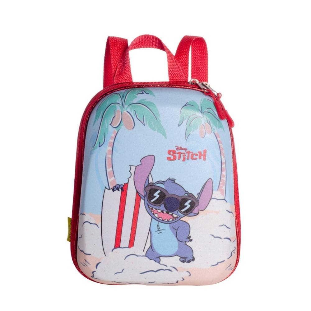 Lancheira De Costas Stitch Praia 3D Infantil Impermeável