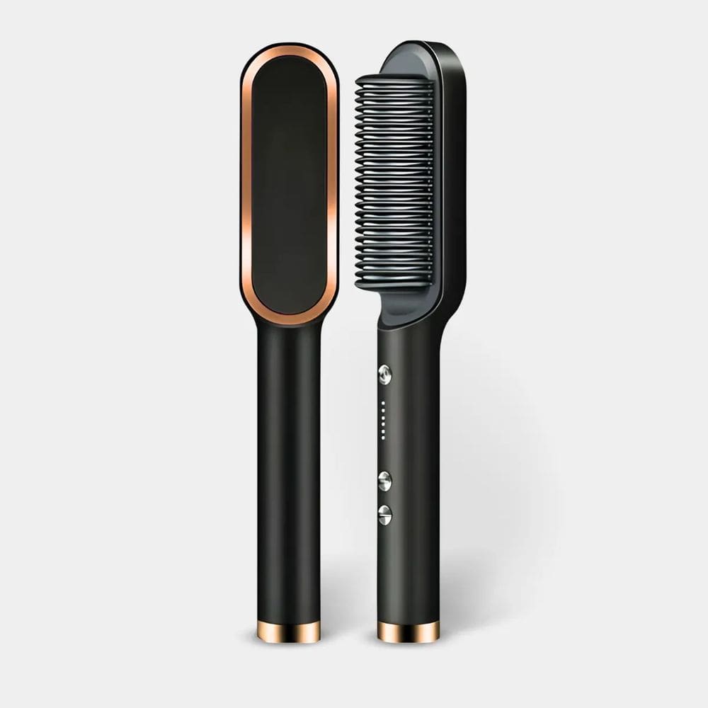 Escova Pente Alisadora Profissional Bivolt  Preta