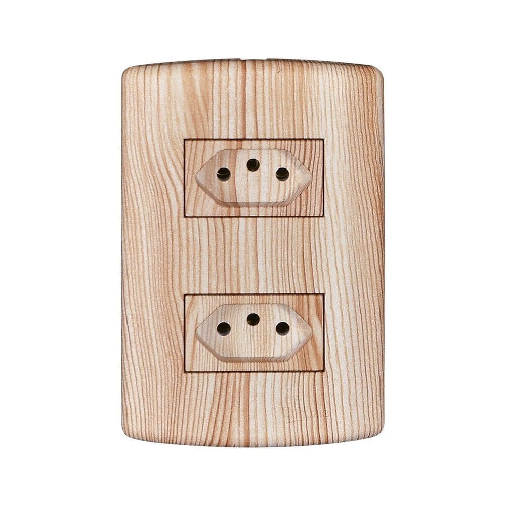 Conjunto com 2 Tomadas 2p+t 20A 250v, Modular, com Placa 4x2 e Suporte
