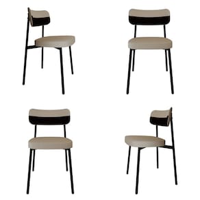 Cadeira Fixa com 4 Pés 50 X 44,7 X 83,8 Cm com 4 Unidades Alloa Palha/Whisky/Preto Epoxi