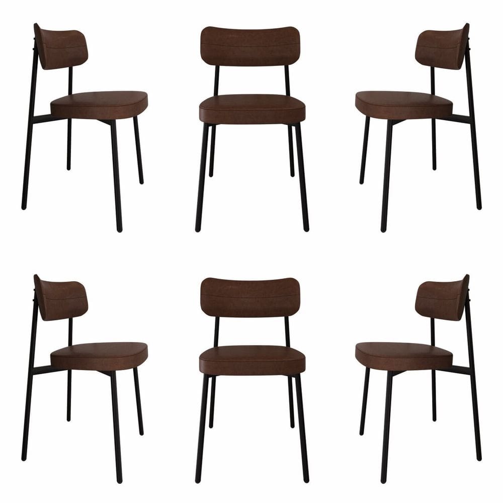 Cadeira Fixa com 4 Pés 50 X 44,7 X 83,8 Cm com 6 Unidades Alloa Whisky/Preto Epoxi