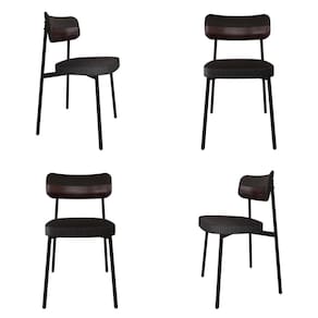 Cadeira Alloa Fixa com 4 Pés 500 X 447 X 838 Mm com 4 Unidades Corriente Preto/Café/Preto Epoxi