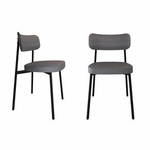 Cadeira Alloa Fixa com 4 Pés 500 X 447 X 838 Mm com 2 Unidades Corriente Cinza/Preto Epoxi