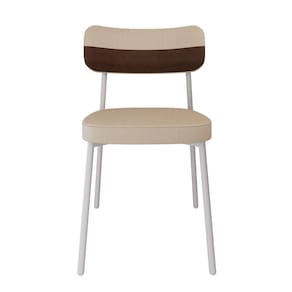 Cadeira Alloa Fixa com 4 Pés 50 X 44,7 X 83,8 Cm com 1 Unidade Areia/Whisky/Branco Epoxi