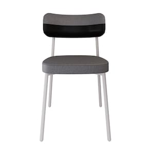 Cadeira Alloa Fixa com 4 Pés 50 X 44,7 X 83,8 Cm com 1 Unidade Cinza/Preto/Branco Epoxi