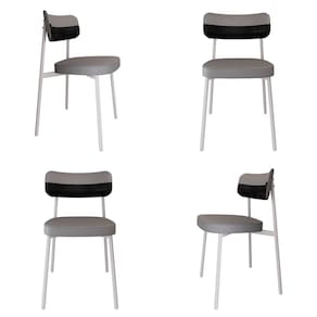 Cadeira Alloa Fixa com 4 Pés 50 X 44,7 X 83,8 Cm com 4 Unidade Cinza Claro/Preto/Branco Epoxi