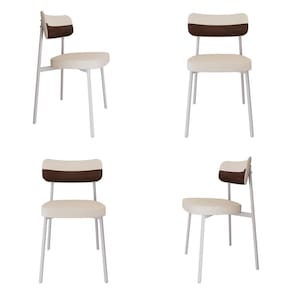 Cadeira Alloa Fixa com 4 Pés 50 X 44,7 X 83,8 Cm com 4 Unidade Palha/Whisky/Branco Epoxi