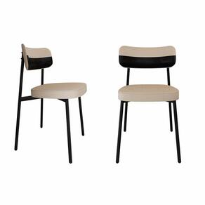 Cadeira Alloa Fixa com 4 Pés 500 X 447 X 838 Mm com 2 Unidades Corriente Areia/Preto/Preto Epoxi