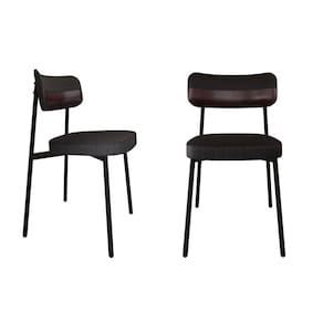 Cadeira Alloa Fixa com 4 Pés 500 X 447 X 838 Mm com 2 Unidades Corriente Preto/Café/Preto Epoxi