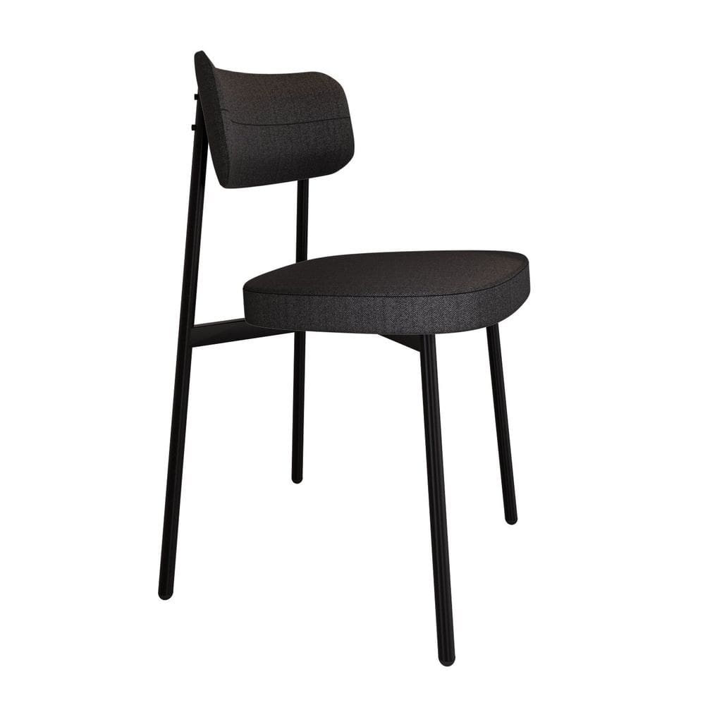 Cadeira Alloa Fixa com 4 Pés 50 X 44,7 X 83,8 Cm com 1 Unidade Corriente Preto/Preto Epoxi