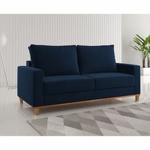 Estofado Living 3 Lugares Gael Azul - Casa Giulia