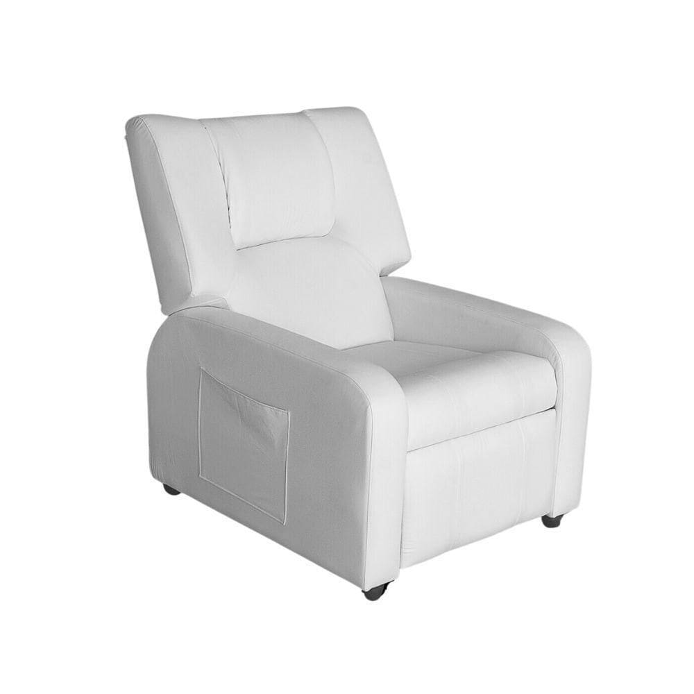 Cadeira Poltrona Do Papai Reclinável Giugiaro Corino Branco