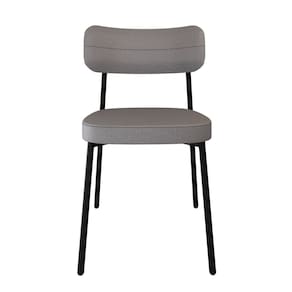 Cadeira Alloa Fixa com 4 Pés 50 X 44,7 X 83,8 Cm com 1 Unidade Corriente Cinza Claro/Preto Epoxi