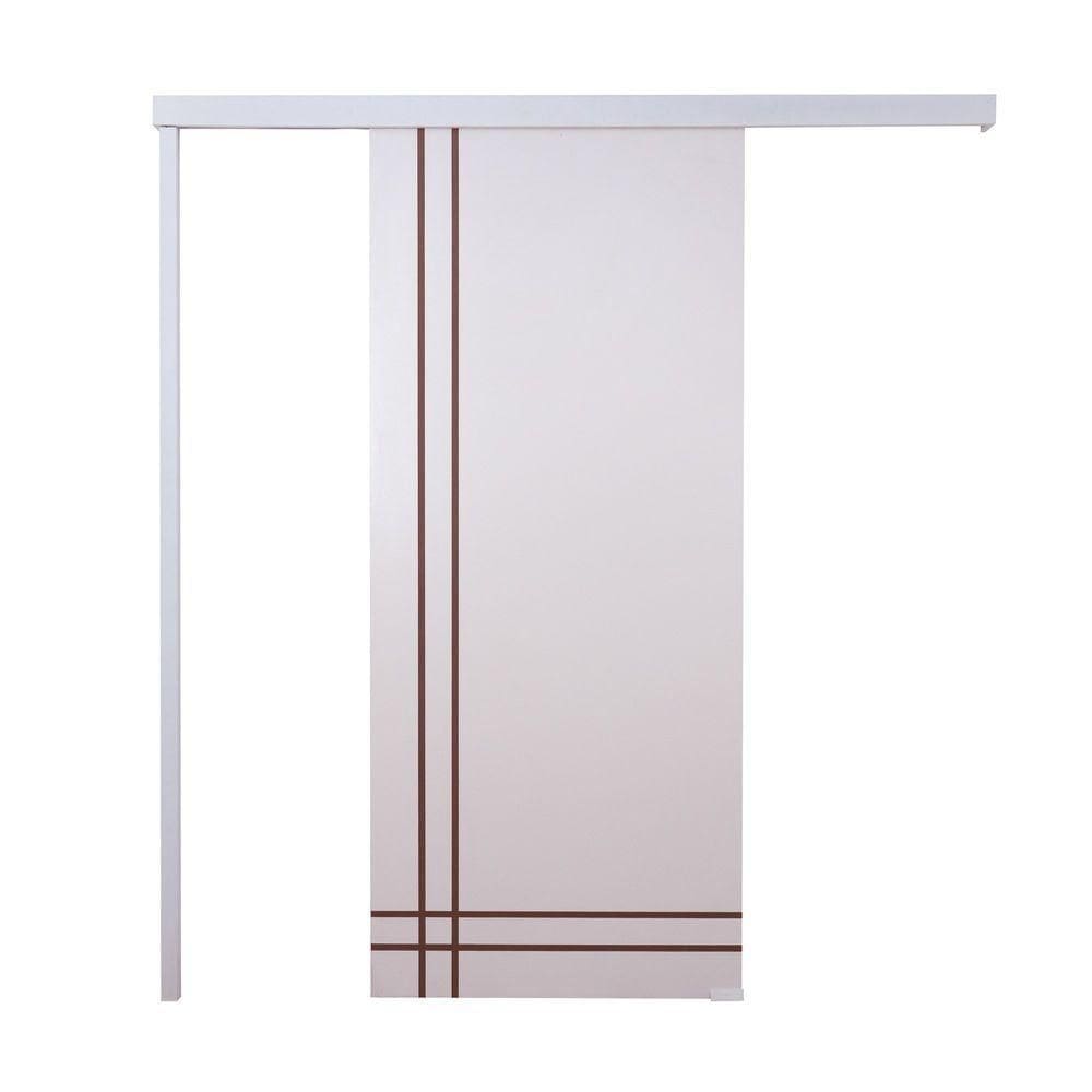 Porta De Correr Branco Prime Frisada F06 210x100