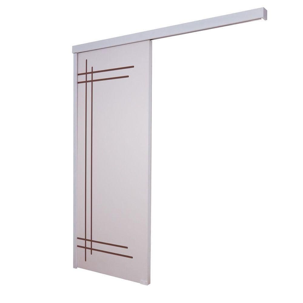 Porta De Correr Branco Prime Frisada F05 210x110