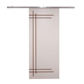 Porta De Correr Branco Prime Frisada Kit Alumínio F05 - 210x60