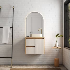 Gabinete para Banheiro em Madeira Kyoto 60 Jequitiba/Offwhite
