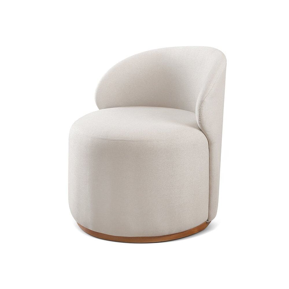 Poltrona Curva Moderna Brenda Design Arredondado Nude