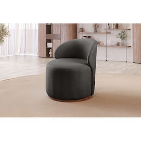 Poltrona Curva Moderna Brenda Design Arredondado Preto