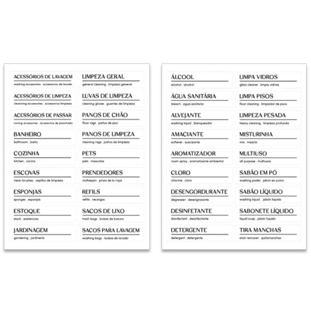 Etiquetas Adesivas para Lavanderia Flow Identificadores para Produtos de Limpeza Ou