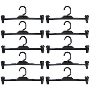Kit 10 Cabides com Presilha Preto Plástico para Saias Bermudas Lojas Expositor