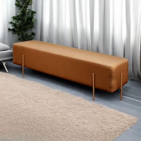 Recamier Banco Luxo Eros Sala de Estar Sintético Caramelo