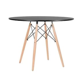 Mesa Redonda Eames Eiffel Wood 80Cm - Preta