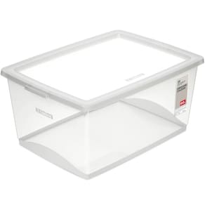 Kit 6 Caixas Organizadoras Plásticas 60L com Tampa My Closet Ordene Multiuso Transparente Retangulares