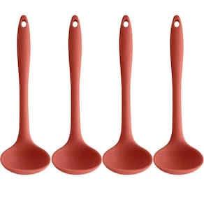 Kit 4 Conchas de Silicone Utensílios Cozinha Talheres para Sopa Feijão Restaurante OU Terracota