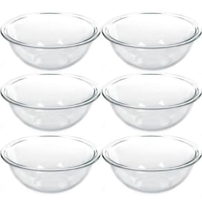6 Tigela de Vidro Marinex Redondas 1,5L Potes Bowls Plus Astral para Saladas Sobremesas Receitas