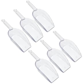 Kit 6 Colheres de Medição Pá Medidora Plástico Grãos Cereais Ração Multiuso Transparente