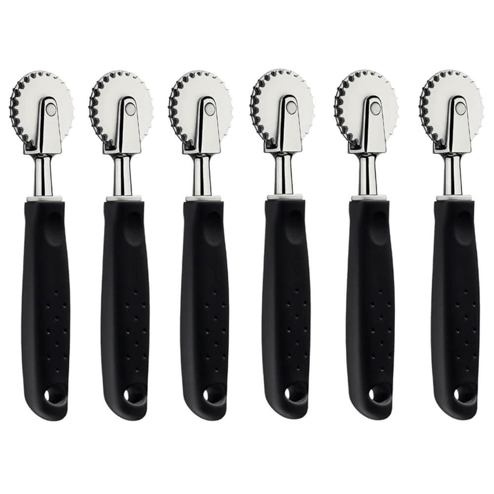Kit 6 Carretilhas Corta e Fecha Manual Pastel Massa Salgados Tramontina Utilitá Padaria Preto