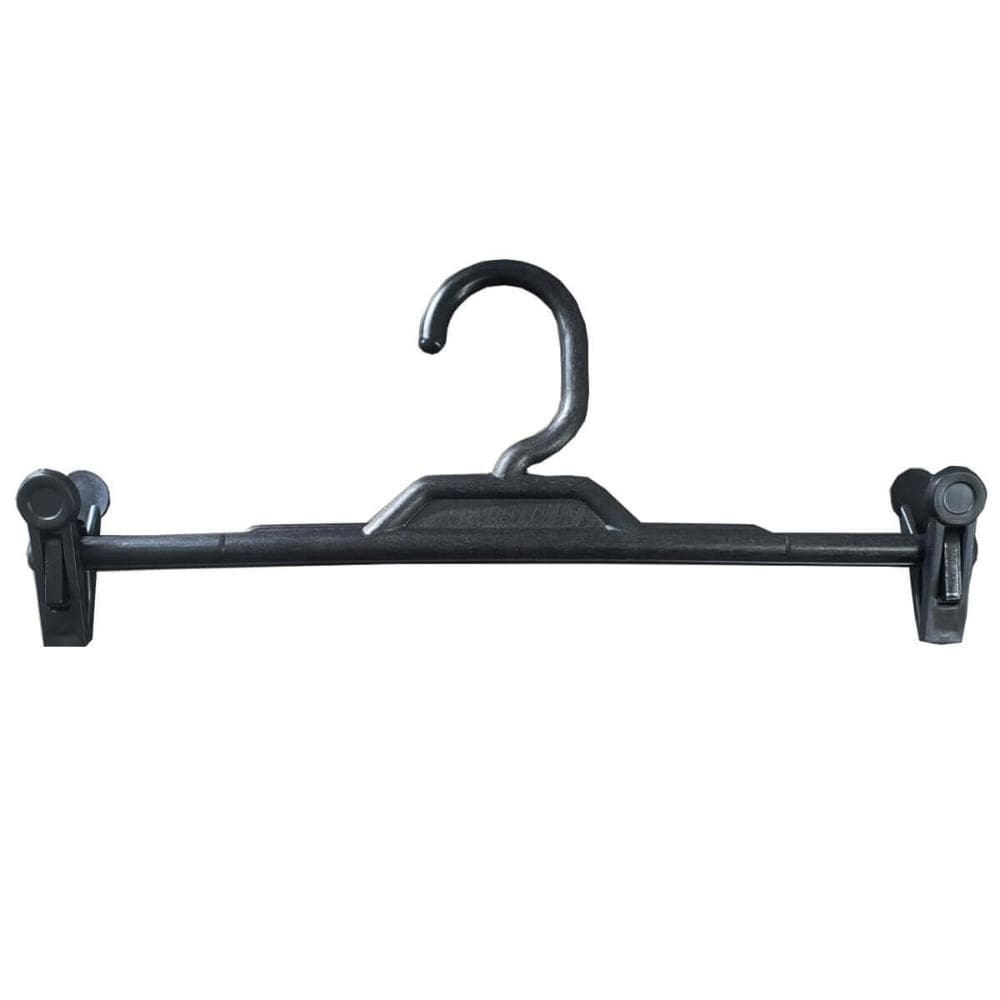 Kit 50 Cabides com Presilhas Preto para Lojas Plástico Prendedor Saias Bermudas Expositor